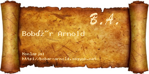 Bobár Arnold névjegykártya