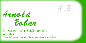arnold bobar business card